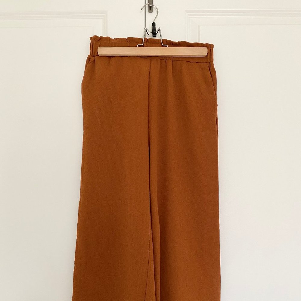 H&M Cognac Wide Leg Pants, 6